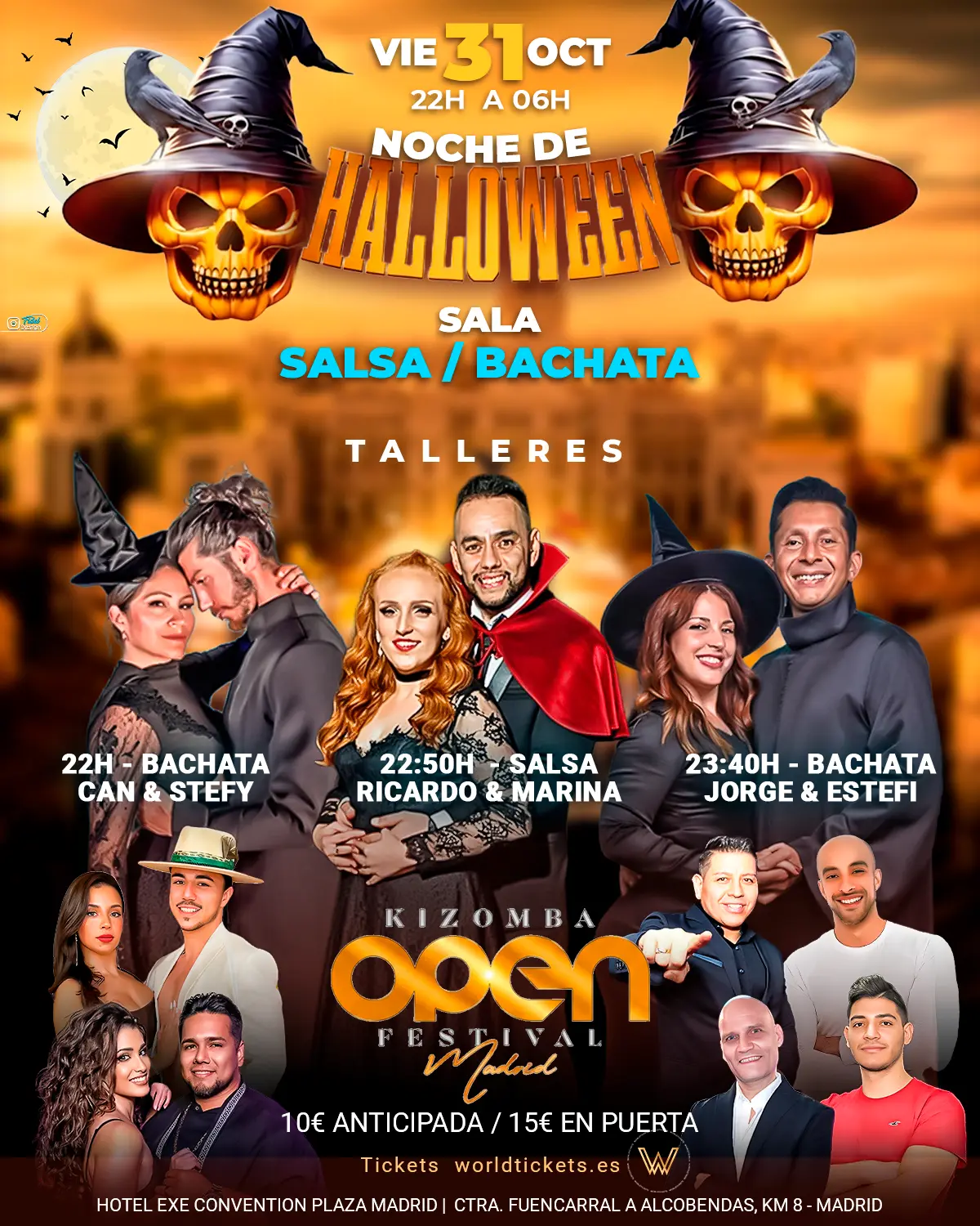 NOCHE DE HALLOWEEN (SALSA Y BACHATA) KIZOMBA OPEN FESTIVAL MADRID