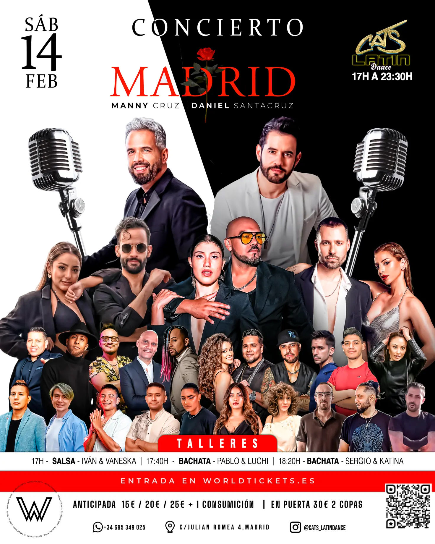 CONCIERTO MANNY CRUZ Y DANIEL SANTACRUZ EN CATS LATIN DANCE